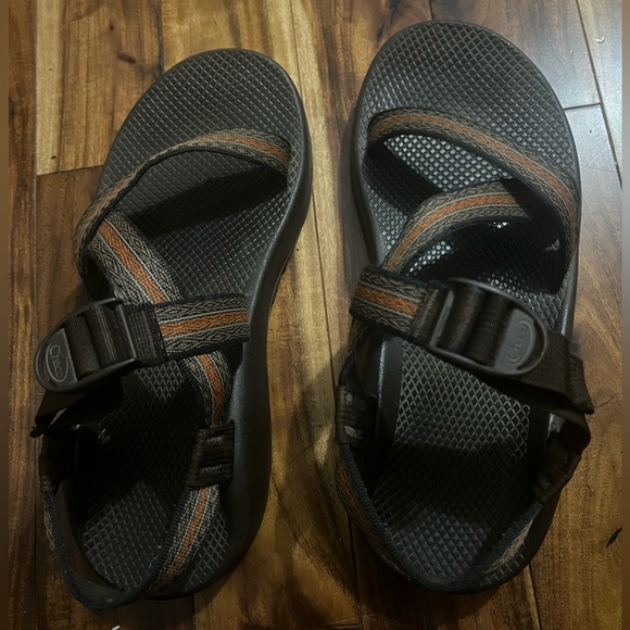 CHACO Z/1 Z1 Z Classic Vibram Hiking Water Sandals Brown Orange Stripe Men’s 12 - Picture 4 of 4